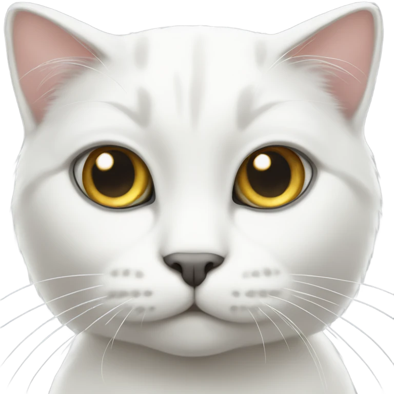 White cat with grey está emoji