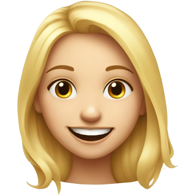 happy blonde girl portrait kiss face emoji