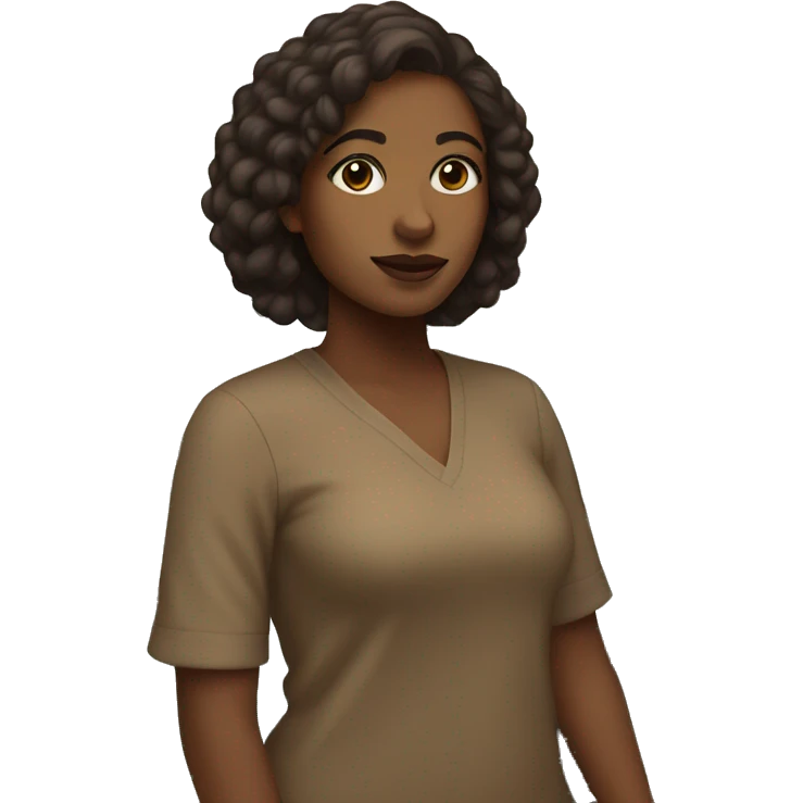 Brown girl by a river  emoji