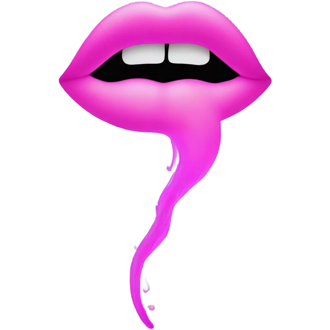 Neon pink lips smoke and release smoke emoji