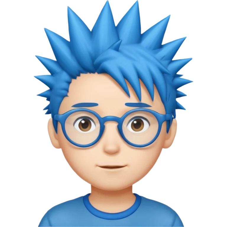 blue spiky haired kid with glasses emoji
