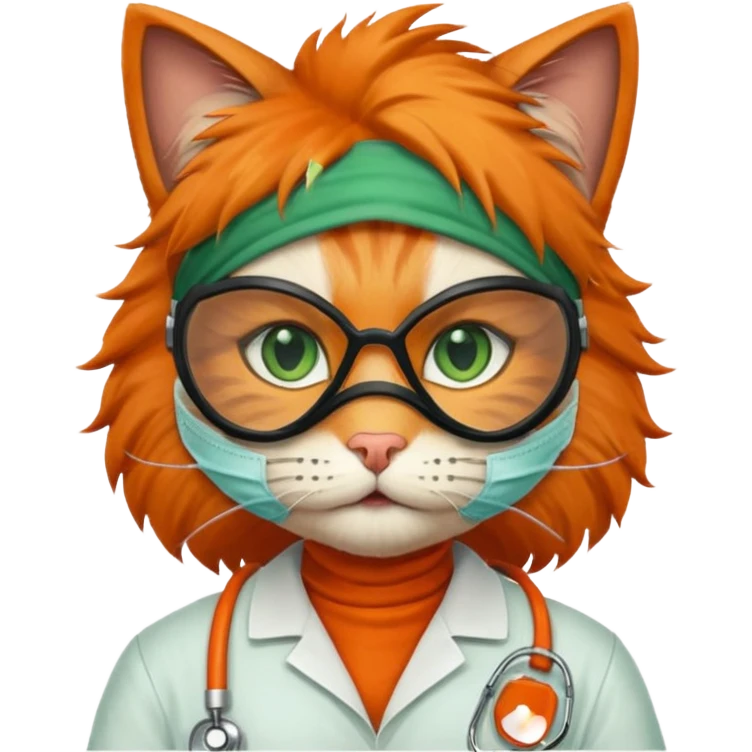 doctor cat, dust mask emoji