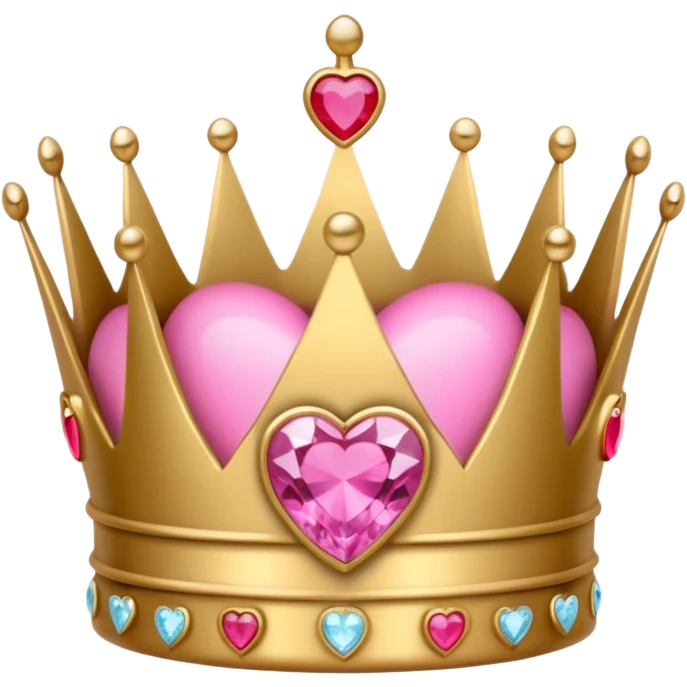 Crown little pink with heart emoji