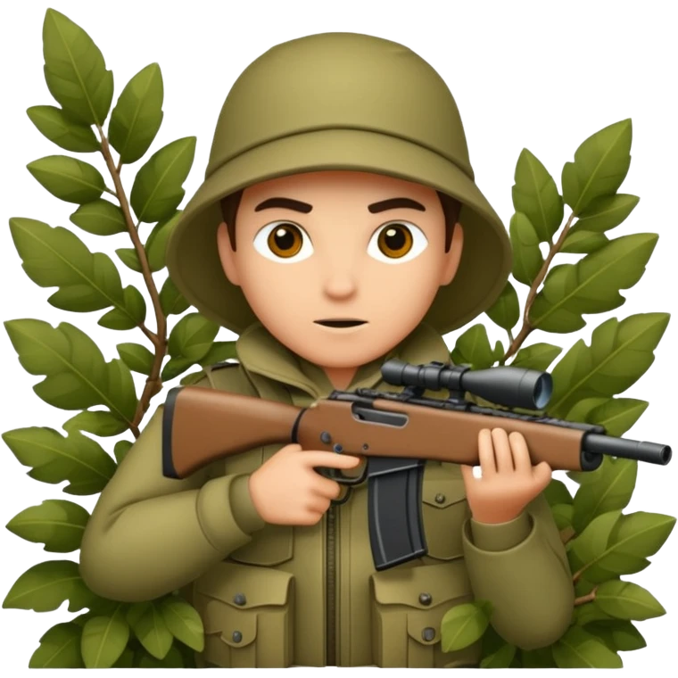 sniper in a big bush emoji