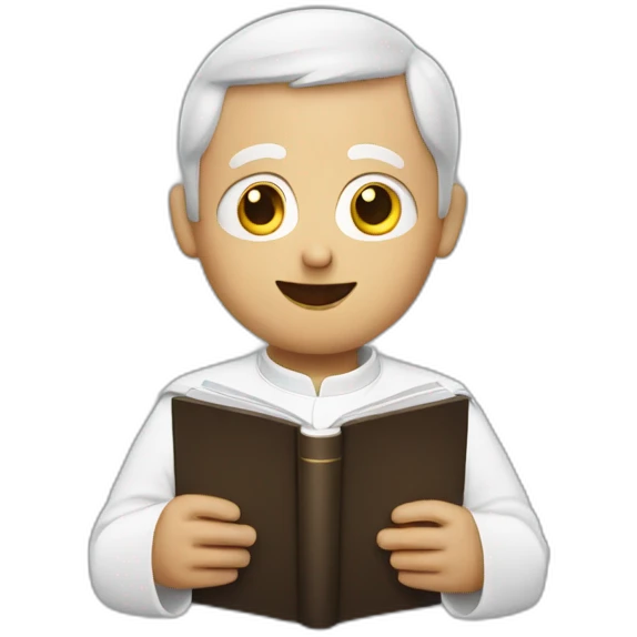 Priest holding a book, truly shocked face emoji