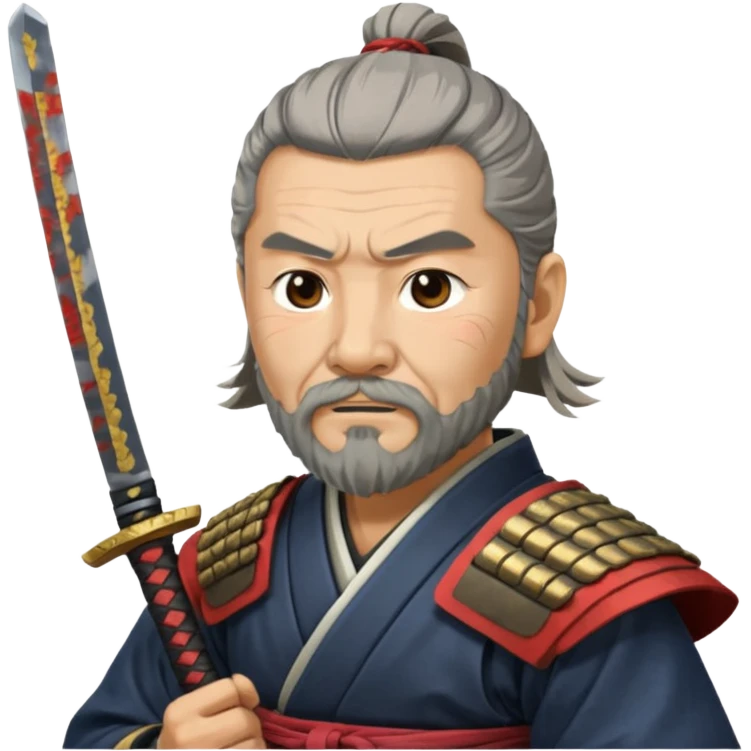 Elder samurai with beard polishing blade

































 emoji
