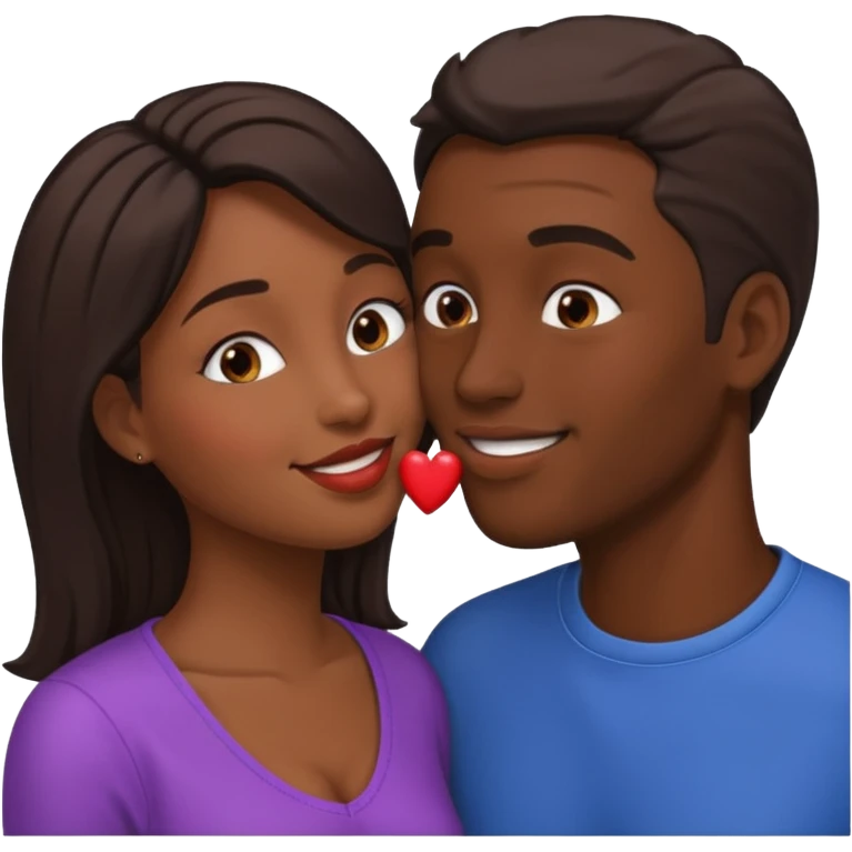 What man black woman kissing emoji