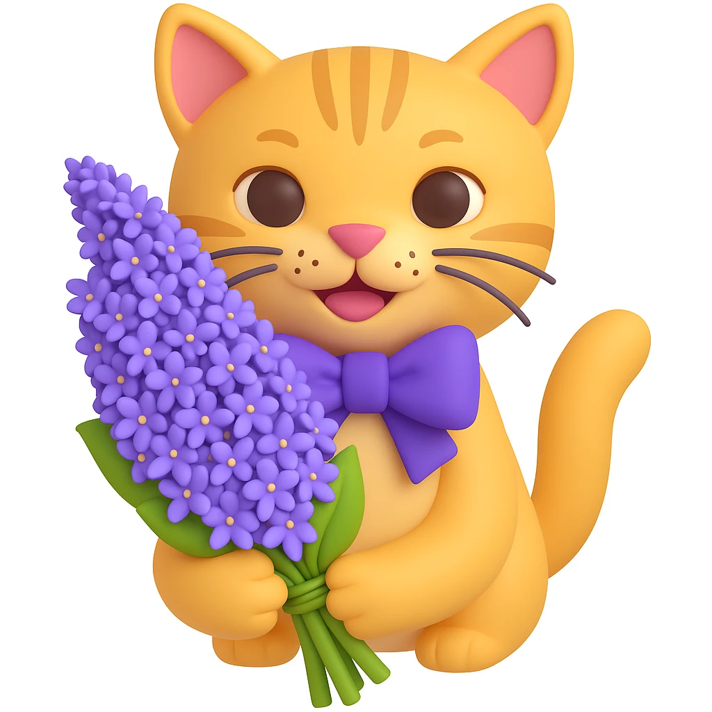 Add a cute bow around the cat's neck in the style of microsoft style 3d fluent emojis. emoji