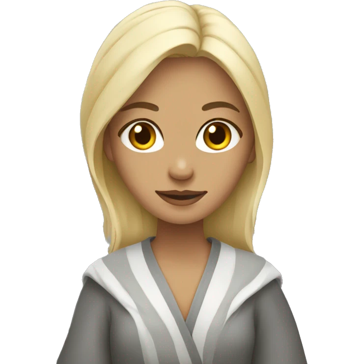 Blonde girl in grey robe emoji