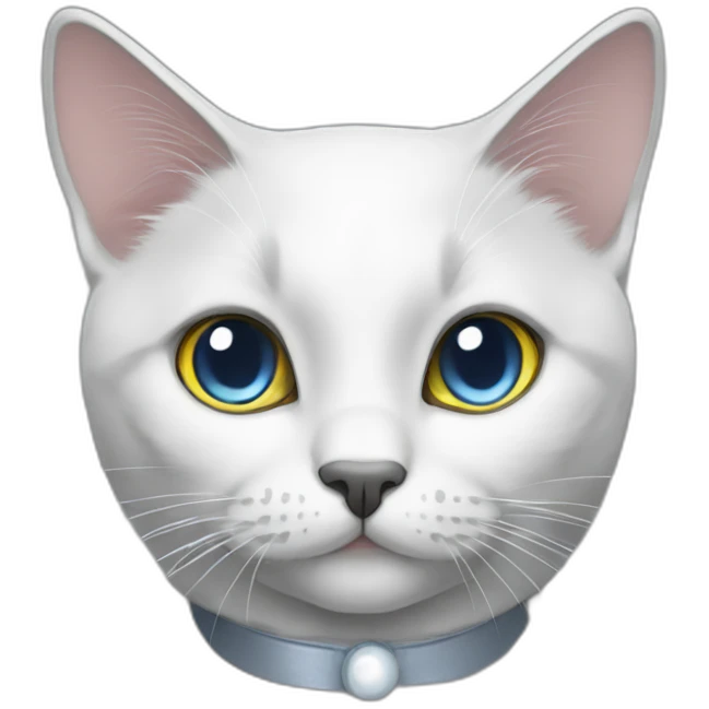 russian blue cat with white tuxedo fur emoji