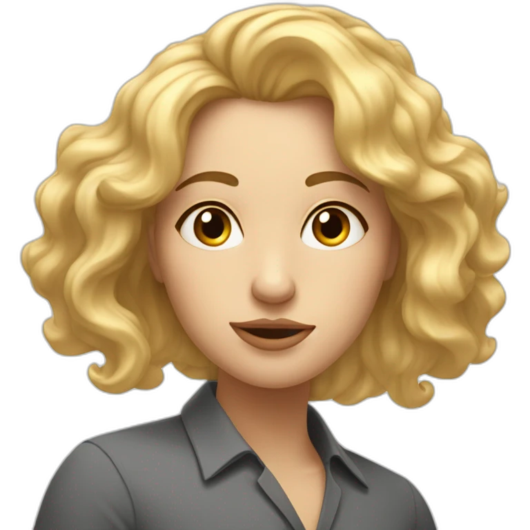 Waking up tired bleary-eyed female with mid length wavy blonde hair  emoji