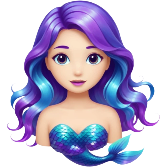 Iridescent mermaid hair emoji