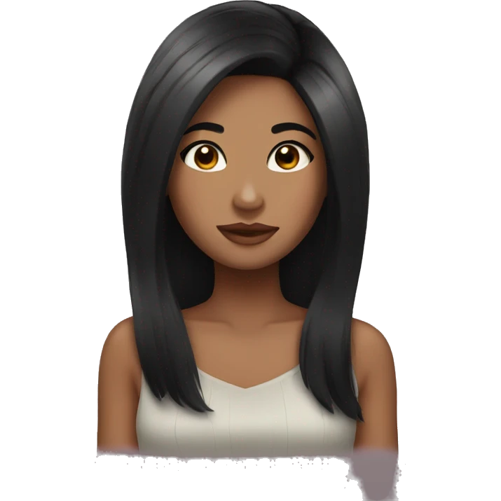  girl with black hair and and lashes  emoji