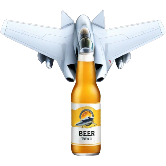 Beer contest fighter jet emoji
