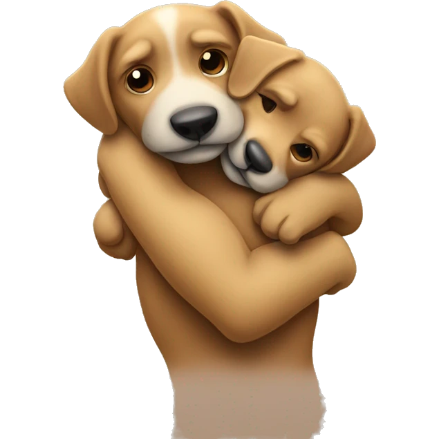 dogs hugging emoji