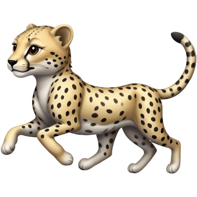 grey solid color cheetah running emoji