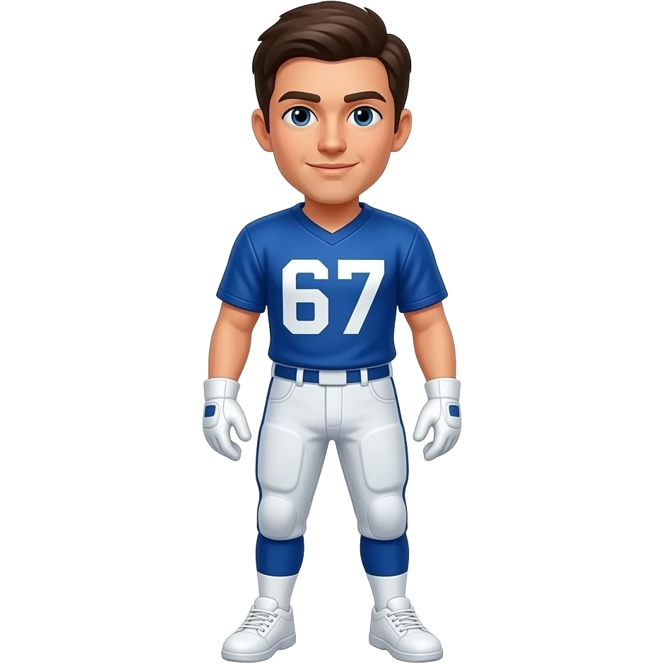 Blue 67 wearing white gloves and white shoes emoji