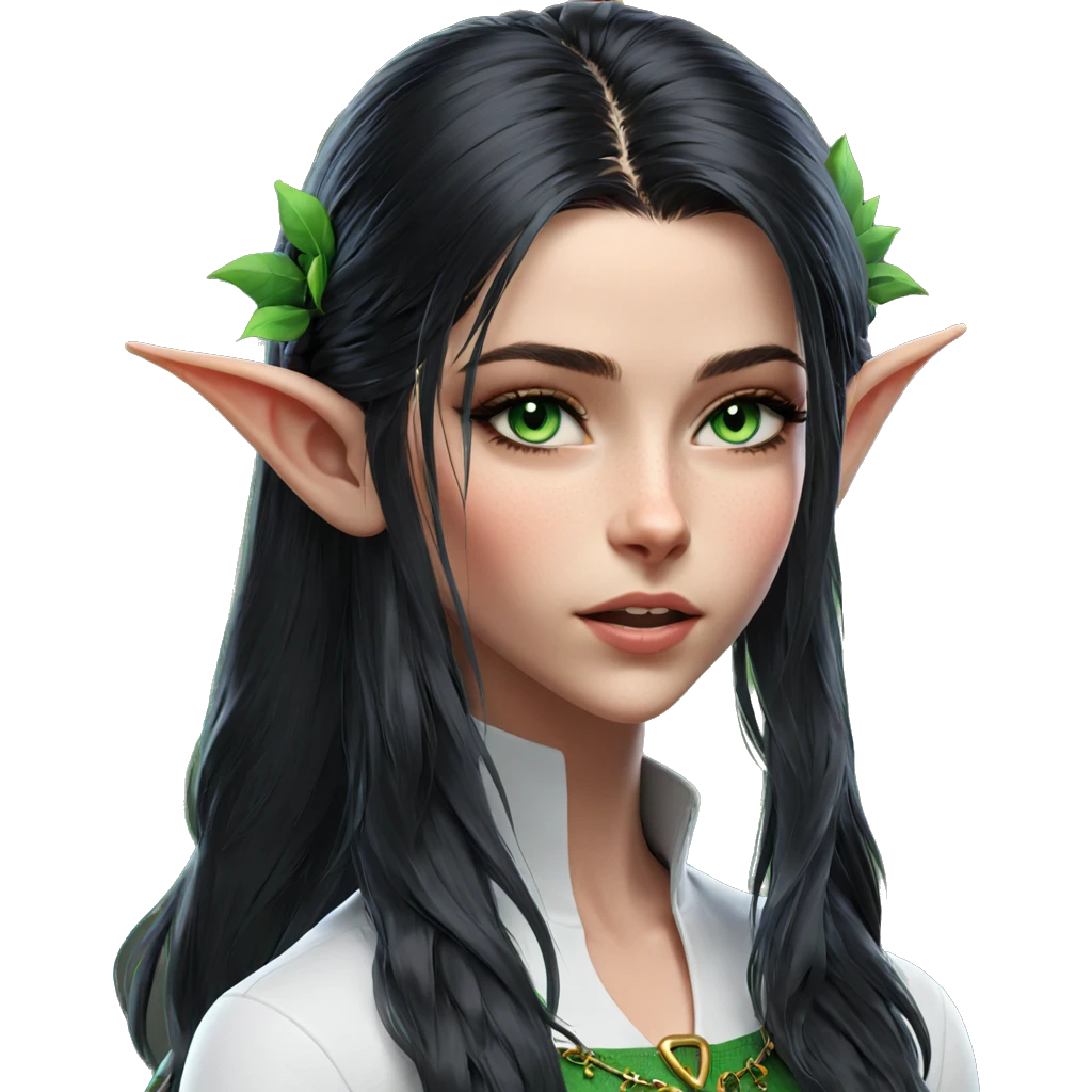 elf girl with green eyes emoji