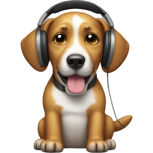 dog with headphone emoji