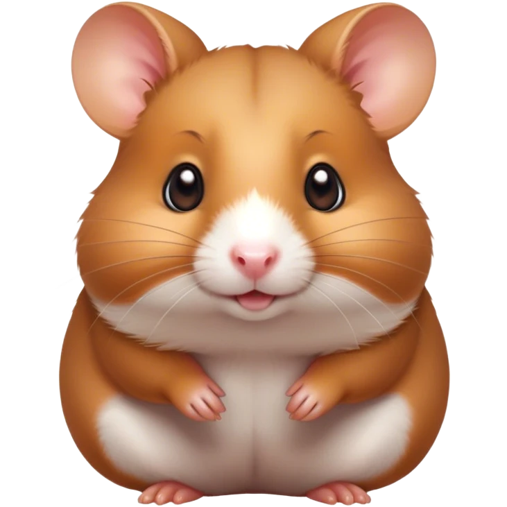 Cinematic Cute Brown Hamster Portrait Emoji, Head tilted playfully and inquisitively, featuring a glossy, rich brown coat with a delicate sheen, round, sparkling dark eyes filled with curiosity, Simplified yet irresistibly adorable features, highly detailed, glowing with a warm, friendly glow, high shine, affectionate and lively, stylized with a touch of whimsy, bright and endearing, soft glowing outline, capturing the essence of a mischievous yet loving hamster, so playful it feels like it could dash out of the screen and into your arms! emoji