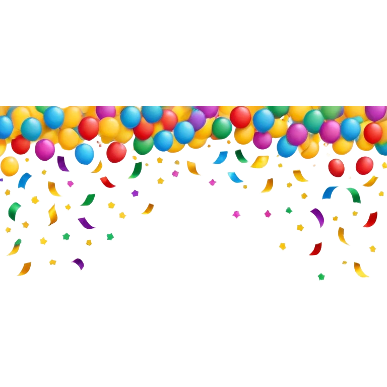 colorful celebration banner with confetti emoji