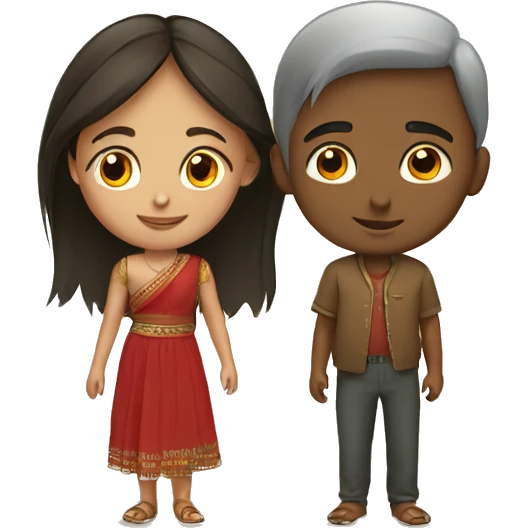 russian boy and indian girl emoji