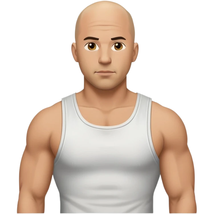 Dominic Toretto from Fast and Furious with bald head and muscle shirt emoji
