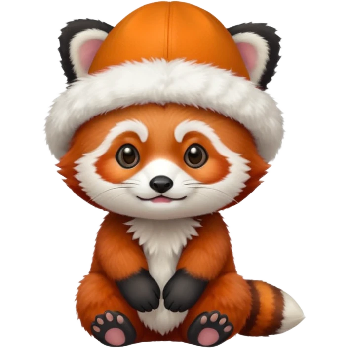 baby Red panda wearing hat emoji