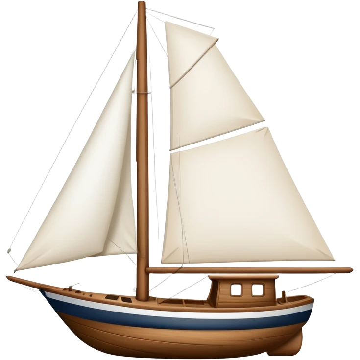 sailboat with visible rudder and white sails emoji