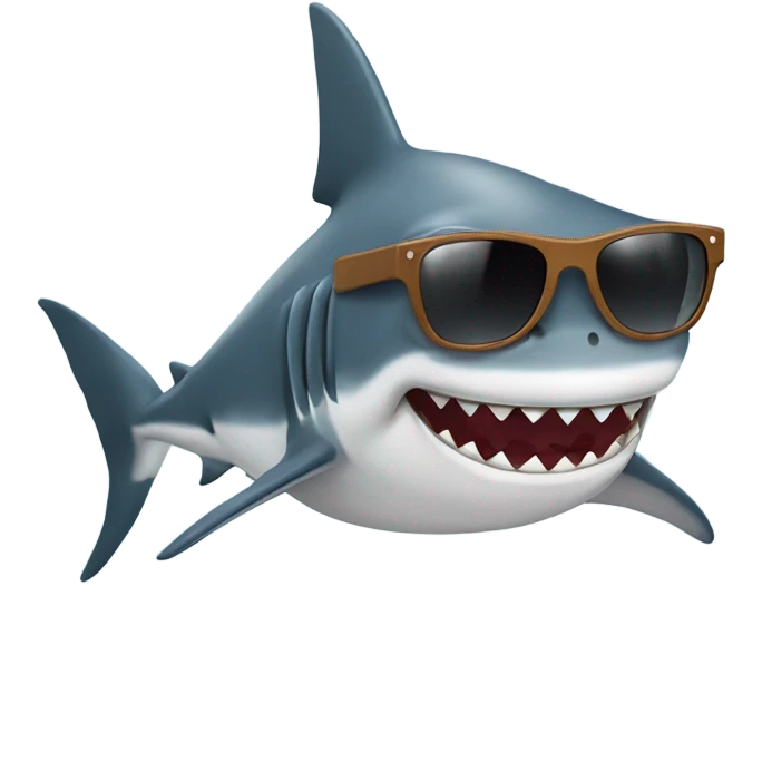 Shark with sunglasses ￼ emoji