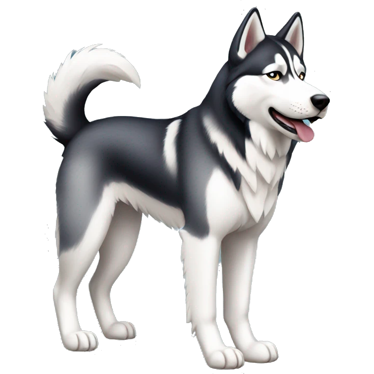 realistic husky full body emoji