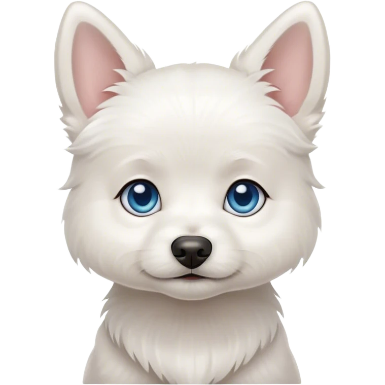 Blue eyed small white dog  emoji
