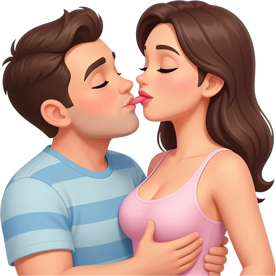 Have a man sucking and grabbing her breasts emoji