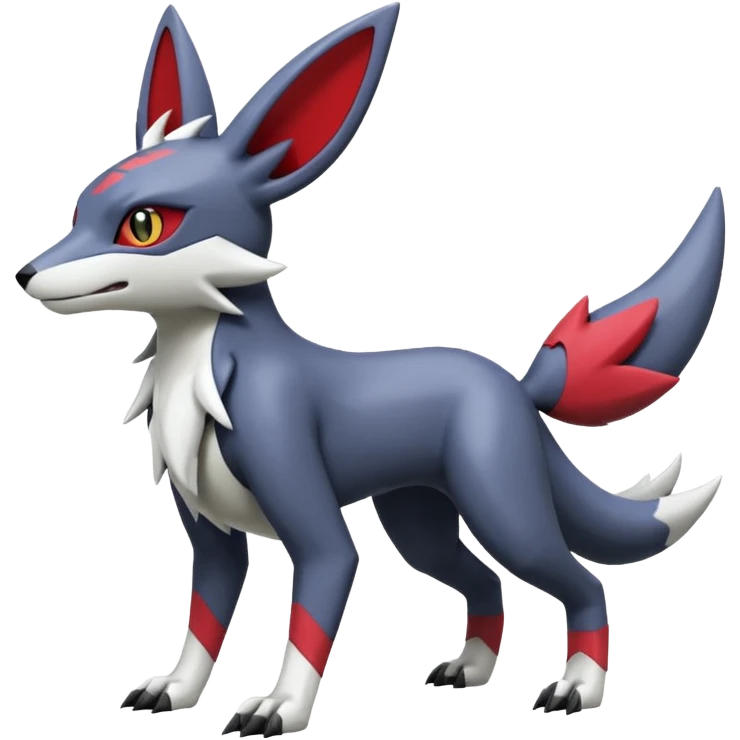 Heliolisk-Umbreon-Sergal-Zangoose-Cyclizar-Genesect-Pokémon, full body emoji