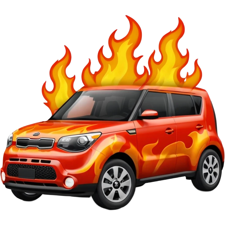 Red kia soul on fire  emoji