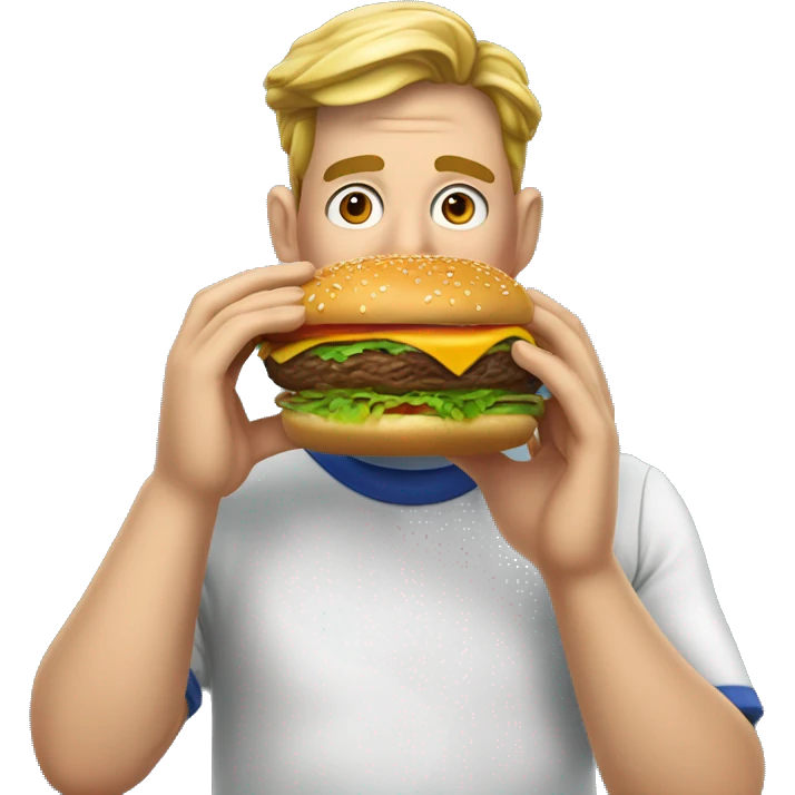 sapo hiperrealista comiendo una hamburguesa emoji