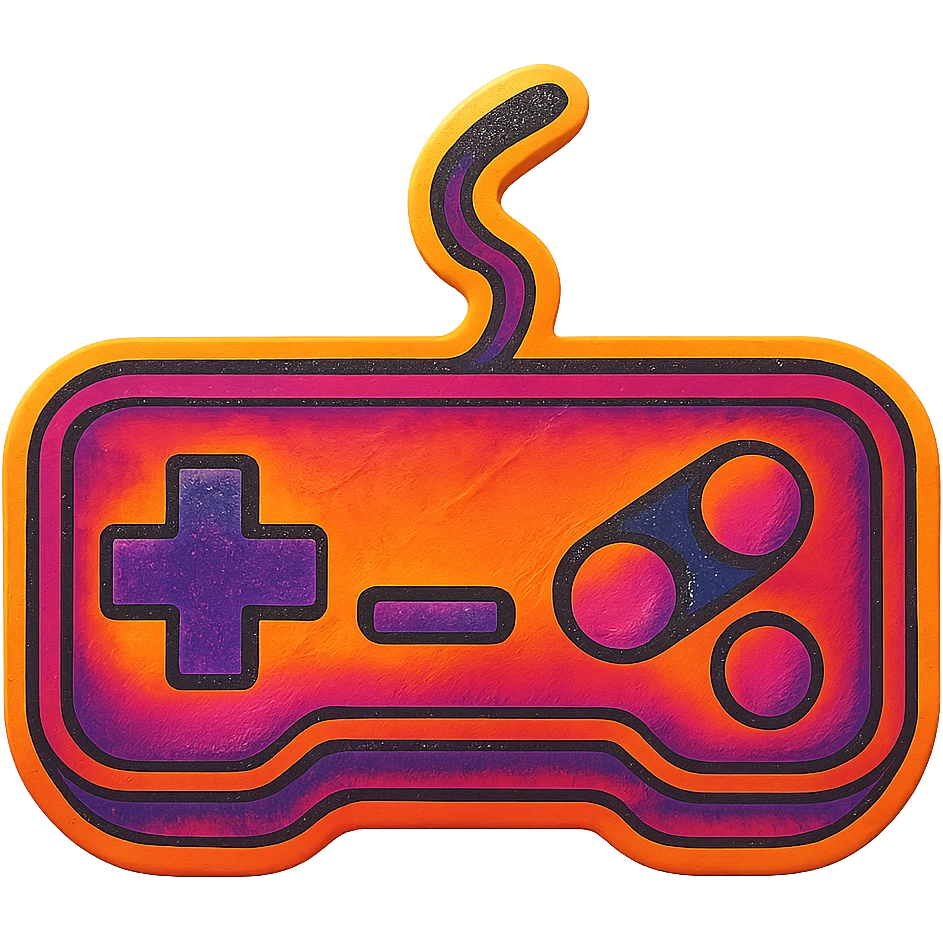 A classic video game controller with directional pad and buttons emoji