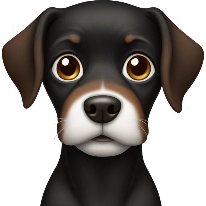 Black dog with brown and white  emoji
