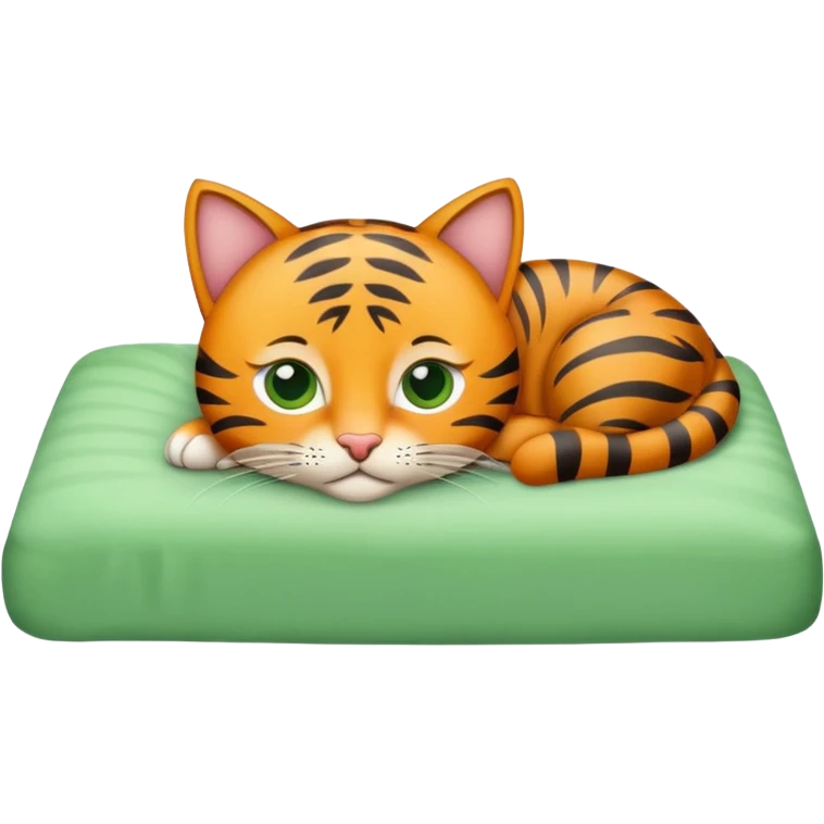 Petit chat sympa couché sur le lit emoji