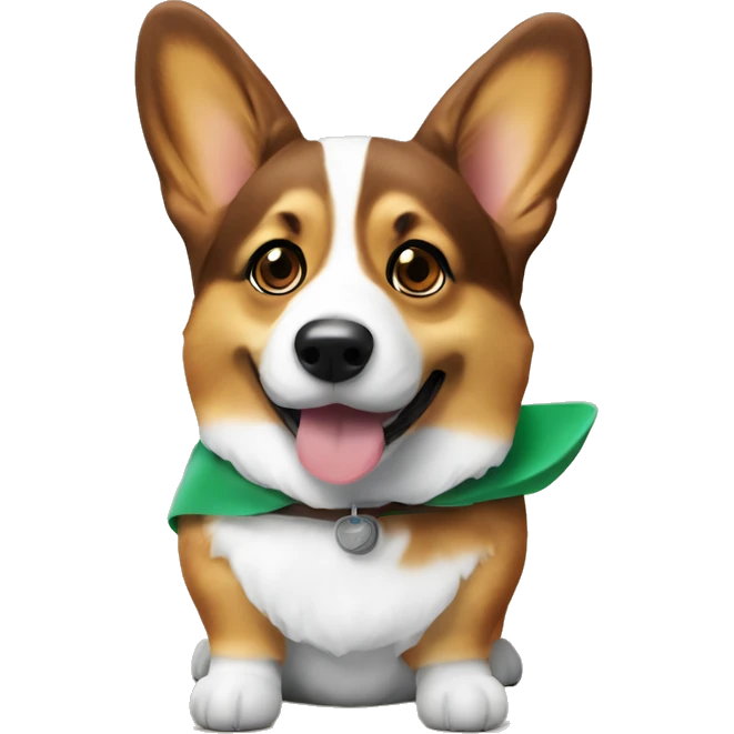a corgi with a dubai chocolate with green filling inside emoji