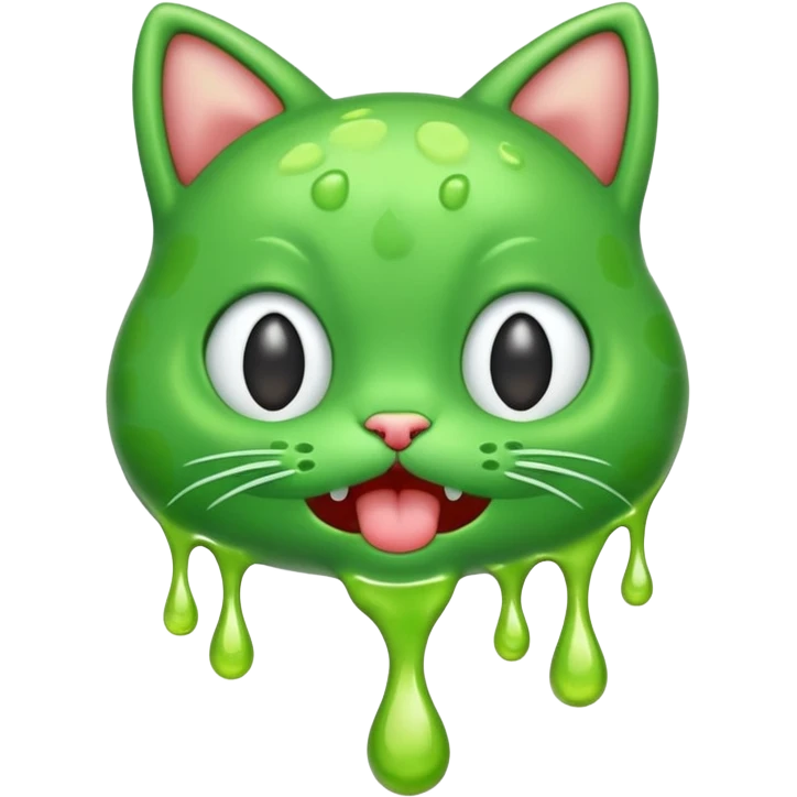 The cat burps green burp emoji