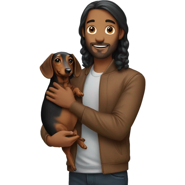 I’m holding Dachshund  emoji