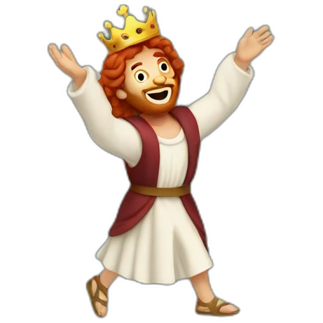 King David dancing red-haired biblical emoji