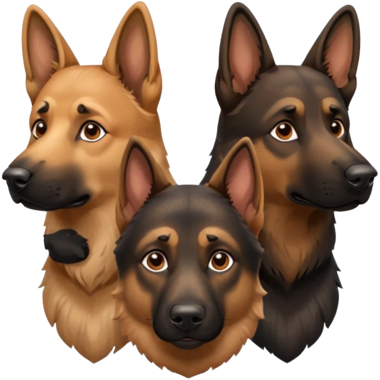 three german sheperds heads only emoji
