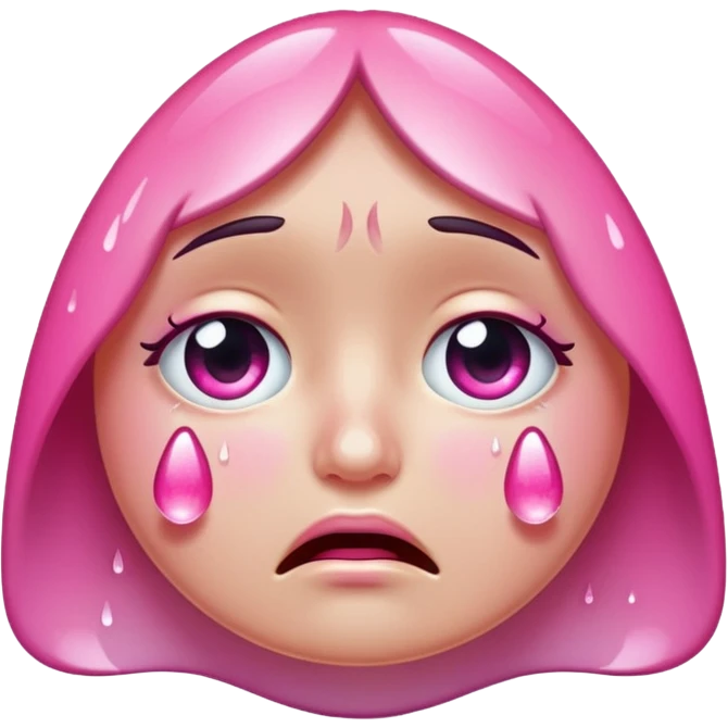Crying face pink sparkly tears emoji