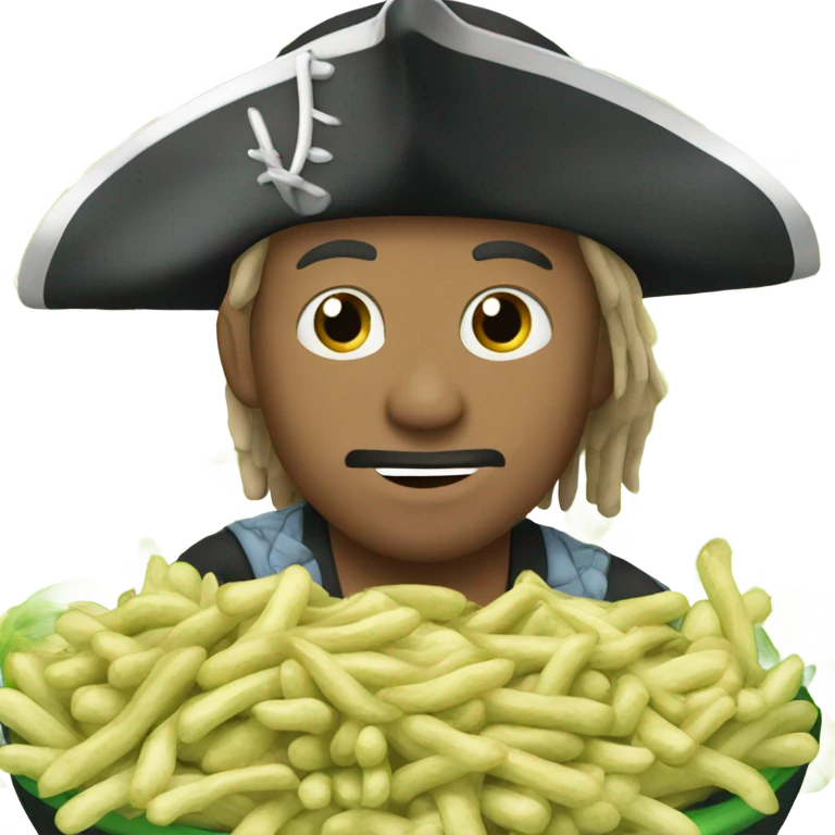 Buccaneer eating bean sprouts  emoji