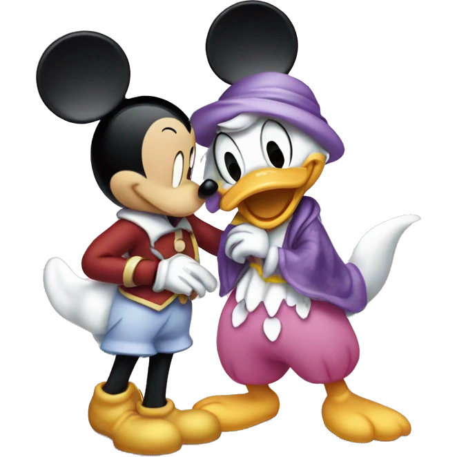 Mickey Mouse kissing Daisy Duck  emoji