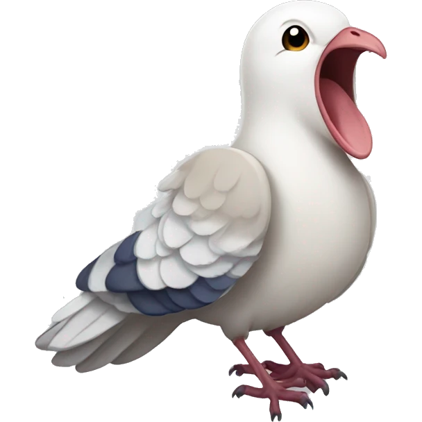 White winged dove singing emoji