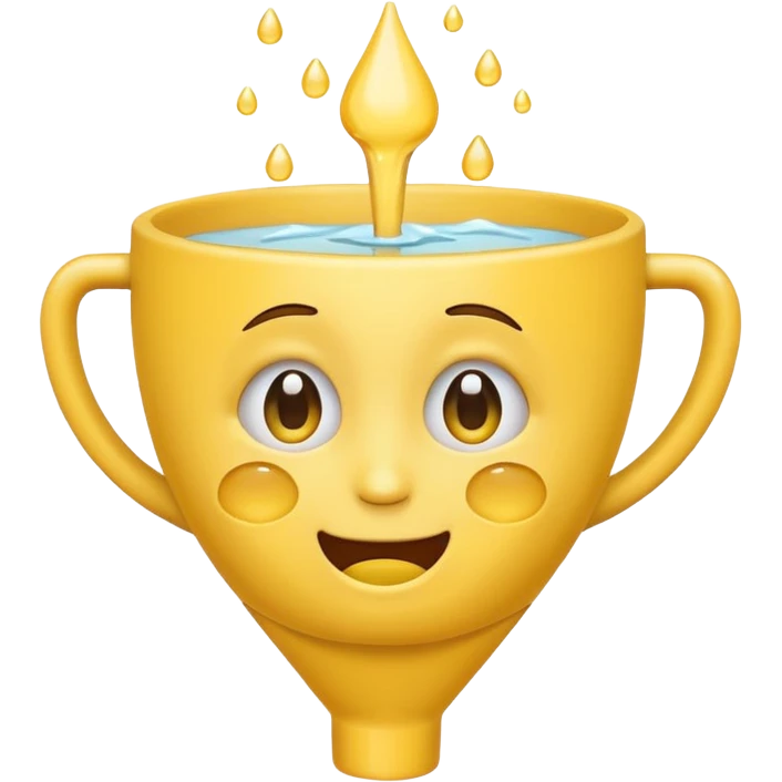 the smiling emoji with yellow funnels for eyes and crying emoji