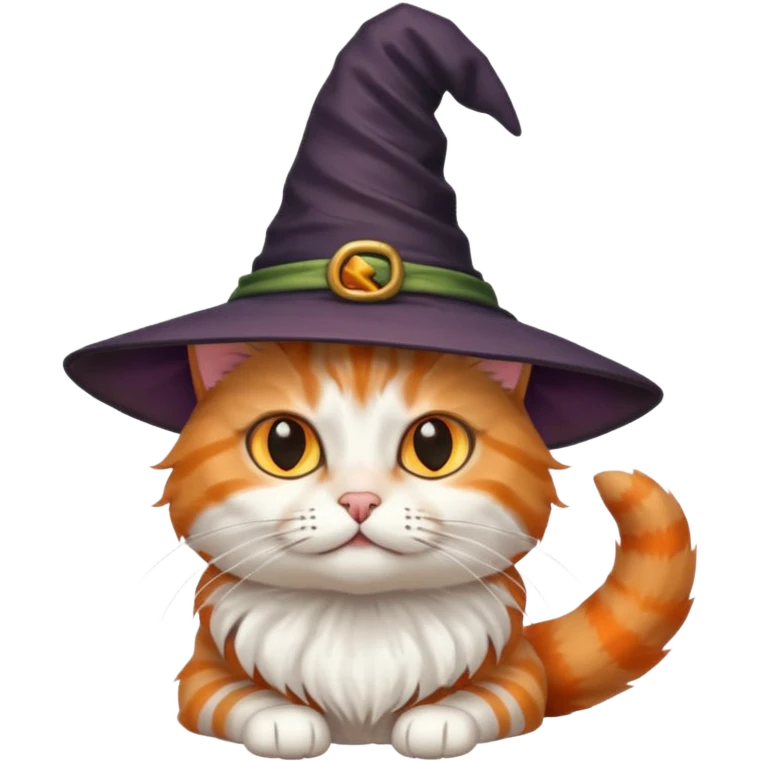 A cat with a witch hat emoji